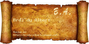 Bródy Albert névjegykártya