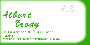 albert brody business card